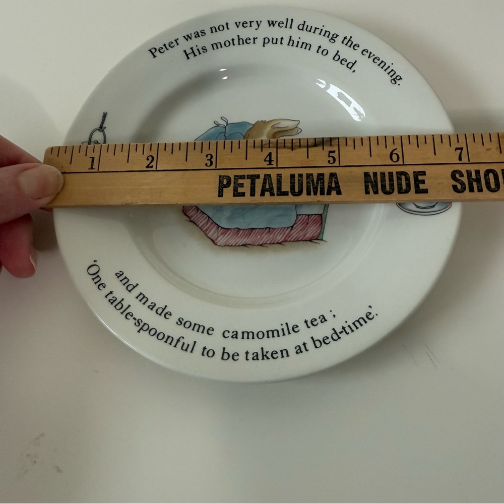 Beatrix Potter Peter Rabbit Camomile Tea" 7” Nursery Plate-Wedgwood Barlaston - Picture 10 of 13